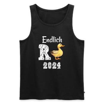 Rente 2024 mit Ente Rentner Ruhestand | R Ente - Männer Premium Bio Tank Top - Schwarz - Vorne - Michal (187cm)
