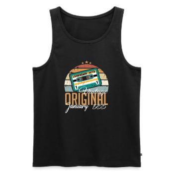Die Legenden wurden im Januar 1955 geboren Geschen - Männer Premium Bio Tank Top - Schwarz - Vorne - AI Model Male 178 light (178cm)