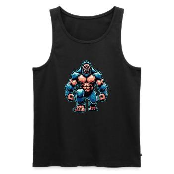 Bodybuilding Bigfoot - Männer Premium Bio Tank Top - Schwarz - Vorne - Michal (187cm)
