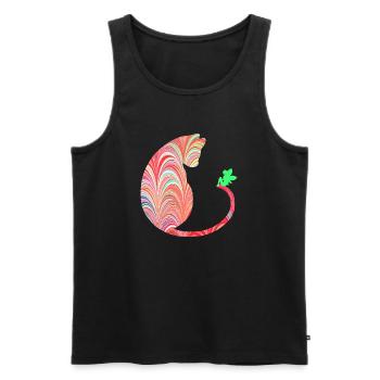 katze mit fee e 106 - Männer Premium Bio Tank Top - Schwarz - Vorne - AI Model Male 178 light (178cm)