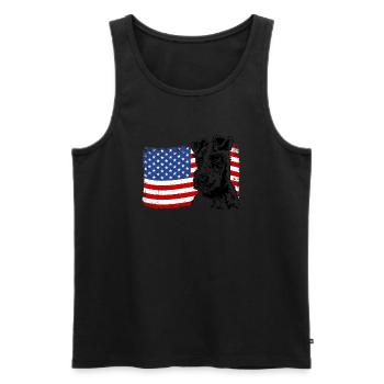 Wire Fox Terrier America Flag Dogs Wilsigns - Men's Premium Organic Tank Top - black - Front - Michal (187cm)
