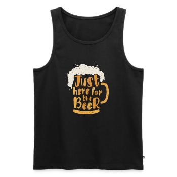 Just here for the beer - Men's Premium Organic Tank Top - black - Front - Michal (187cm)