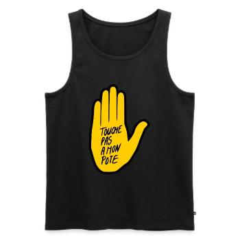 Meinen Kumpel nicht anfassen - Männer Premium Bio Tank Top - Schwarz - Vorne - Michal (187cm)