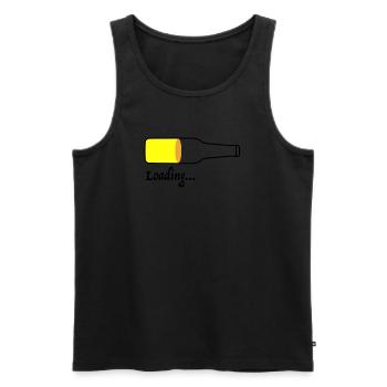 Loading beer | Party, celebrate, funny sayings - Men's Premium Organic Tank Top - black - Front - Michal (187cm)