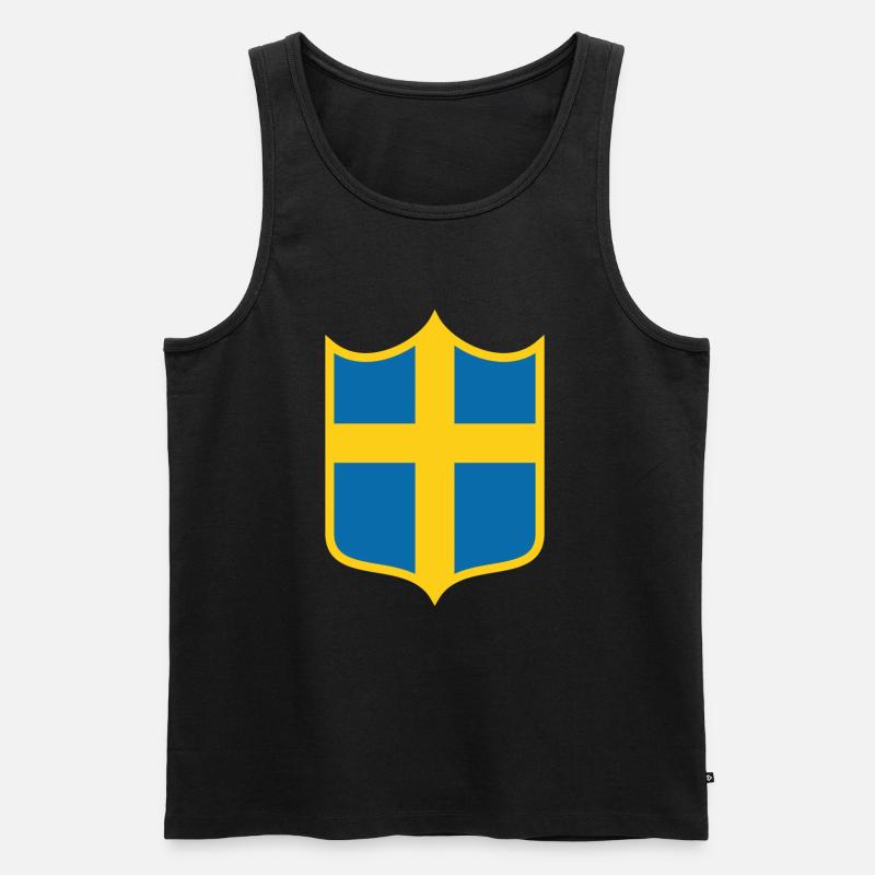 Schweden - Männer Premium Bio Tank Top - Schwarz