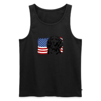 Nederlandse Kooikerhondje Amerika Flag Dogs - Débardeur bio Premium Homme - noir - Devant - AI Model Male 178 light (178cm)