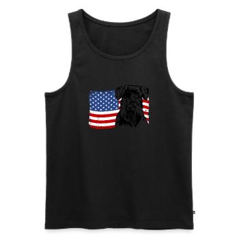 Schnauzer America Flag Dog Dogs Wilsigns - Men's Premium Organic Tank Top - black - Front - AI Model Male 178 light (178cm)