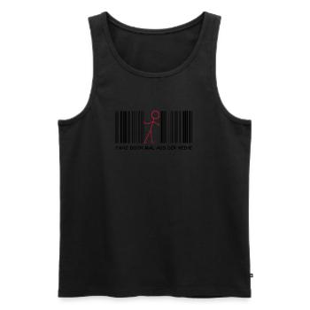 Tanz doch mal aus der Reihe | Barcode - Männer Premium Bio Tank Top - Schwarz - Vorne - Michal (187cm)