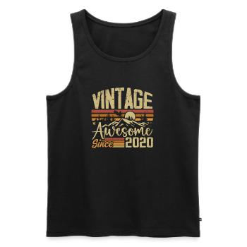 Vintage 2020 Rétro Cadeau D’anniversaire 2020 - Débardeur bio Premium Homme - noir - Devant - Michal (187cm)
