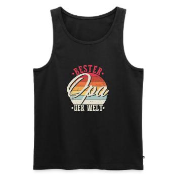 Bester Opa - Männer Premium Bio Tank Top - Schwarz - Vorne - Michal (187cm)