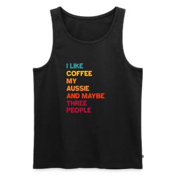 Australian Shepherd Geschenk - Männer Premium Bio Tank Top - Schwarz - Vorne - Michal (187cm)
