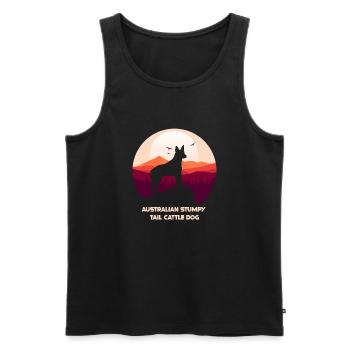 Australian Stumpy Tail Cattle Dog - Männer Premium Bio Tank Top - Schwarz - Vorne - AI Model Male 178 light (178cm)