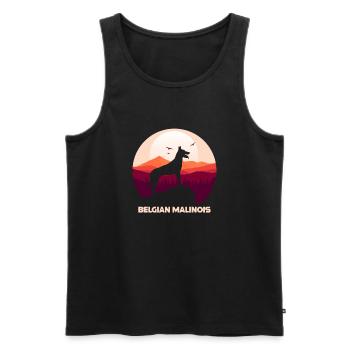 Berger belge malinois - Débardeur bio Premium Homme - noir - Devant - Michal (187cm)
