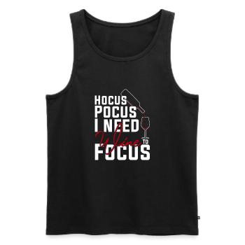 Hokuspokus Ich brauche Wein zur Konzentration - Männer Premium Bio Tank Top - Schwarz - Vorne - Michal (187cm)