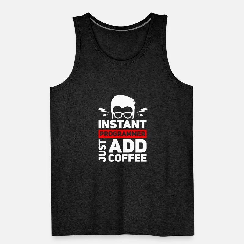 Funny Programmer's Coffee for Coder Men's Premium Organic Tank Top