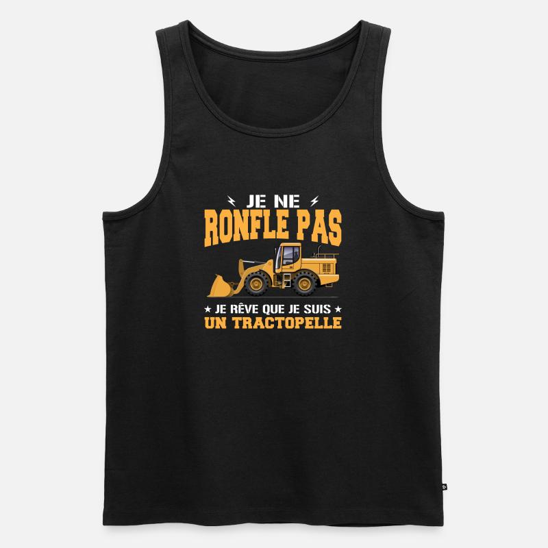 Baumaschine Baggerlader Schnarcher - Männer Premium Bio Tank Top - Schwarz