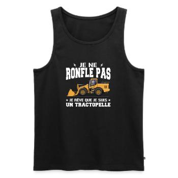 Construction machine Backhoe loader Snorer - Men's Premium Organic Tank Top - black - Front - AI Model Male 178 light (178cm)