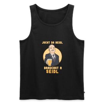 Juckt da Beidl, brauchst a Seidl - Männer Premium Bio Tank Top - Schwarz - Vorne - Michal (187cm)