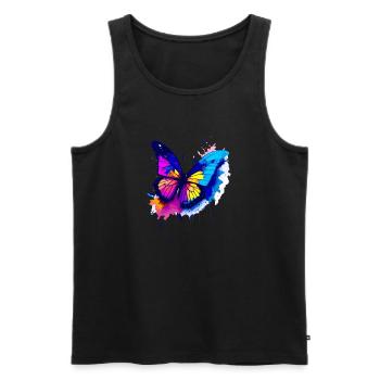 butterfly paint splash - Men's Premium Organic Tank Top - black - Front - AI Model Male 178 light (178cm)