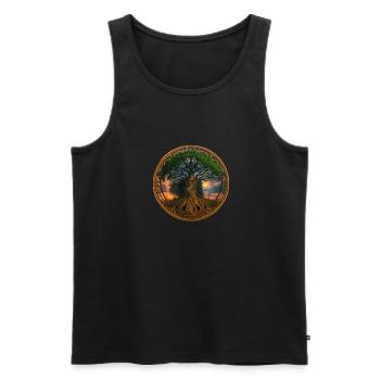 Baum des Lebens ,Lebensbaum,Licht,gold - Männer Premium Bio Tank Top - Schwarz - Vorne - Michal (187cm)