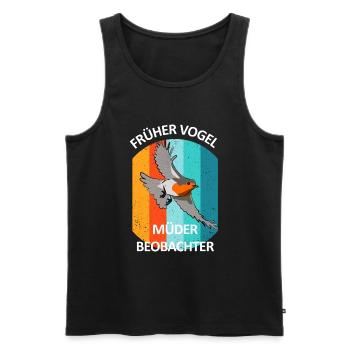 Vogelbeobachtung Vögel Beobachten Birding Vogel - Männer Premium Bio Tank Top - Schwarz - Vorne - Michal (187cm)