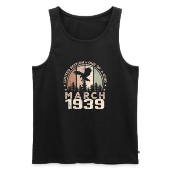 Incomparable since March 1939, 85th Anniversary - Men's Premium Organic Tank Top - black - Front - Michal (187cm)