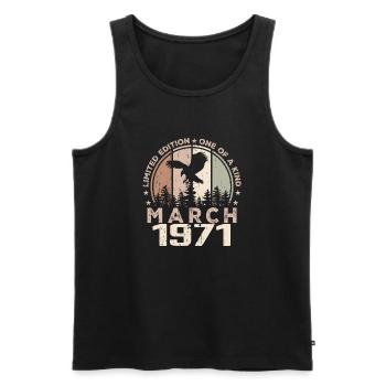 Unvergleichlich seit März 1971, 53. Jahrestag - Männer Premium Bio Tank Top - Schwarz - Vorne - Michal (187cm)