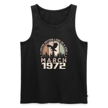 Unvergleichlich seit März 1972, 52. Jahrestag - Männer Premium Bio Tank Top - Schwarz - Vorne - Michal (187cm)