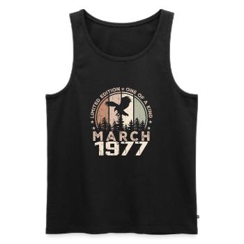 Unvergleichlich seit März 1977, 47. Jahrestag - Männer Premium Bio Tank Top - Schwarz - Vorne - Michal (187cm)