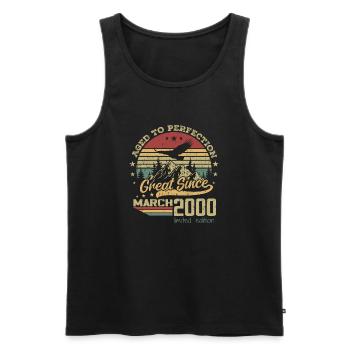 24 years old Aged to Perfection born in March 2000 - Men's Premium Organic Tank Top - black - Front - Michal (187cm)