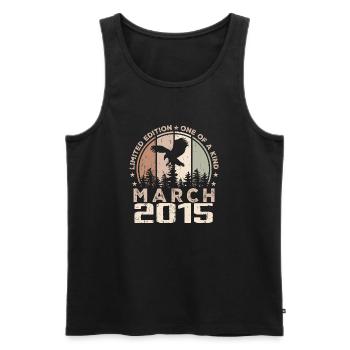 Incomparable since March 2015, 9th Anniversary - Men's Premium Organic Tank Top - black - Front - Michal (187cm)