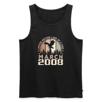 Incomparable since March 2008, 16th Anniversary - Men's Premium Organic Tank Top - black - Front - AI Model Male 178 light (178cm)