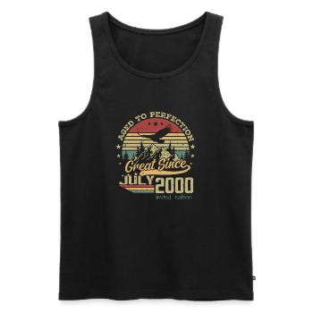 24 years old Aged to Perfection born in July 2000 - Men's Premium Organic Tank Top - black - Front - Michal (187cm)