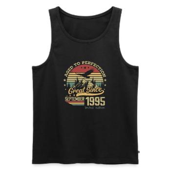 29 years old Aged to Perfection born: September 1995 - Men's Premium Organic Tank Top - black - Front - Michal (187cm)