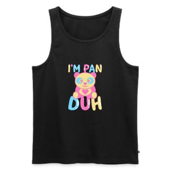 I'm Pan Duh Pansexual Panda Bi Pride LGBT Gift - Men's Premium Organic Tank Top - black - Front - AI Model Male 178 light (178cm)
