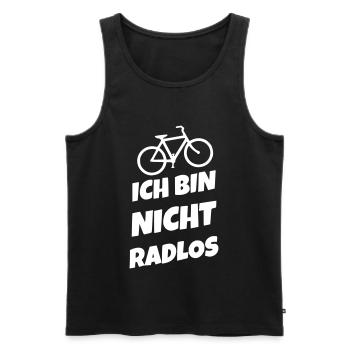 Ich bin nicht radlos - Männer Premium Bio Tank Top - Schwarz - Vorne - AI Model Male 178 light (178cm)