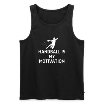 Handball Handballer Spruch Geschenk - Männer Premium Bio Tank Top - Schwarz - Vorne - Michal (187cm)