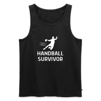 Handball Handballer Spruch Geschenk - Männer Premium Bio Tank Top - Schwarz - Vorne - Michal (187cm)