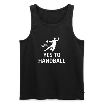 Handball Handballer Spruch Geschenk - Männer Premium Bio Tank Top - Schwarz - Vorne - Michal (187cm)