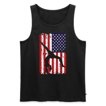 Turnen Gymnsatik US Flagge Turntrainer Sportverein - Männer Premium Bio Tank Top - Schwarz - Vorne - AI Model Male 178 light (178cm)