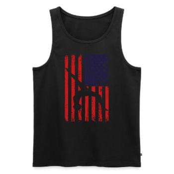 Turnen Gymnsatik US Flagge Turntrainer Geschenk T - Männer Premium Bio Tank Top - Schwarz - Vorne - AI Model Male 178 light (178cm)