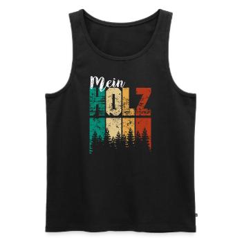 Jäger Bergsteiger Wanderer - Männer Premium Bio Tank Top - Schwarz - Vorne - Michal (187cm)
