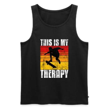 This is My therapy Skateboard Skateboarder Skate - Men's Premium Organic Tank Top - black - Front - Michal (187cm)
