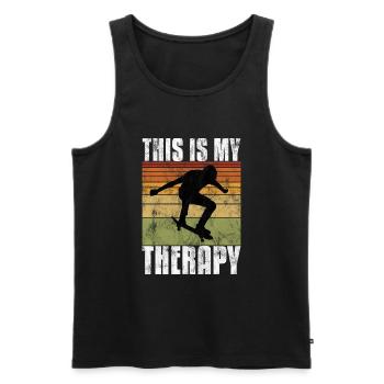 This is My therapy Skateboard Skateboarder Skate - Men's Premium Organic Tank Top - black - Front - Michal (187cm)
