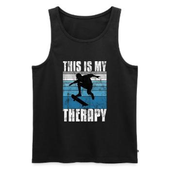 This is My therapy Skateboard Skateboarder Skate - Men's Premium Organic Tank Top - black - Front - Michal (187cm)
