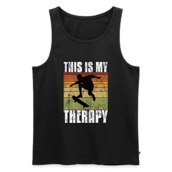 This is My therapy Skateboard Skateboarder Skate - Men's Premium Organic Tank Top - black - Front - Michal (187cm)