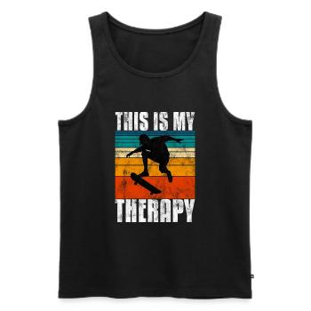 This is My therapy Skateboard Skateboarder Skate - Men's Premium Organic Tank Top - black - Front - Michal (187cm)