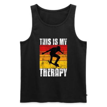 This is My therapy Skateboard Skateboarder Skate - Men's Premium Organic Tank Top - black - Front - Michal (187cm)
