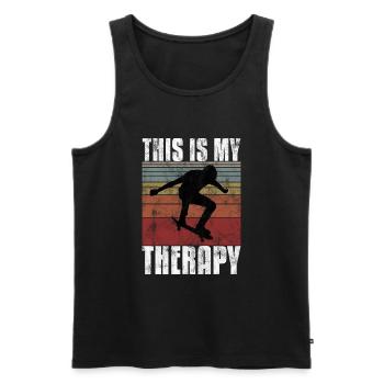 This is My therapy Skateboard Skateboarder Skate - Men's Premium Organic Tank Top - black - Front - Michal (187cm)
