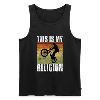 BMX is my religion bike bike - Men's Premium Organic Tank Top - black - Front - AI Model Male 178 light (178cm)